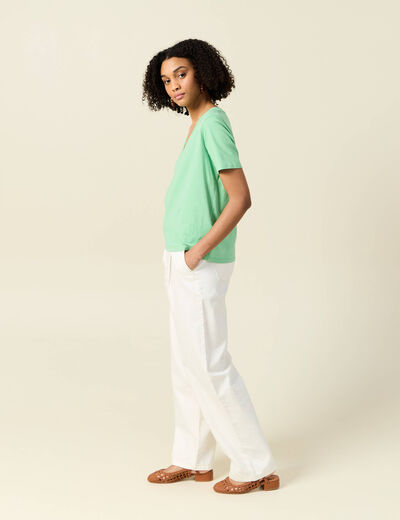 T-shirt manches courtes vert clair femme