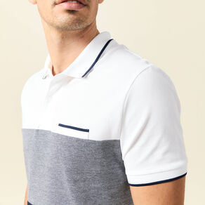 Polo manches courtes bleu marine homme
