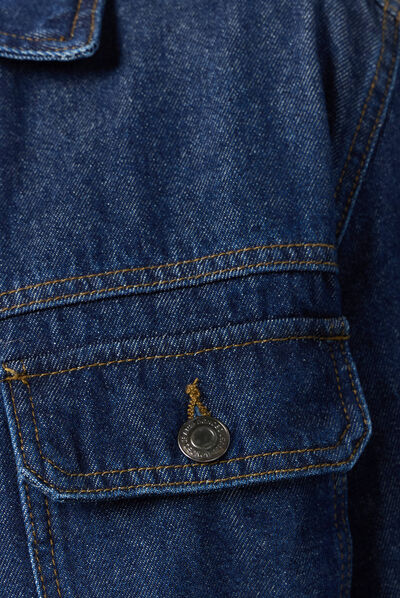 Veste droite en jean denim stone homme