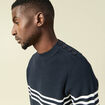 Pull fin col rond manches longues bleu marine homme