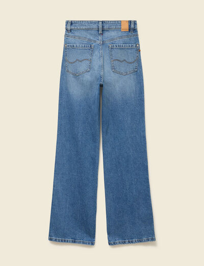 Jeans large taille haute denim stone femme