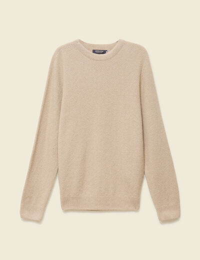 Pull manches longues fabriqu&eacute; en France sable homme