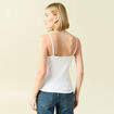 D&eacute;bardeur cintr&eacute; d&eacute;collet&eacute; bretelles blanc femme