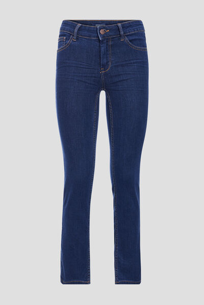 Jeans regular 7/8ème denim brut femme