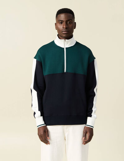 Sweat manches longues bleu marine homme