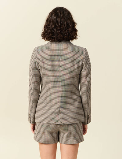 Blazer manches longues col tailleur noir femme