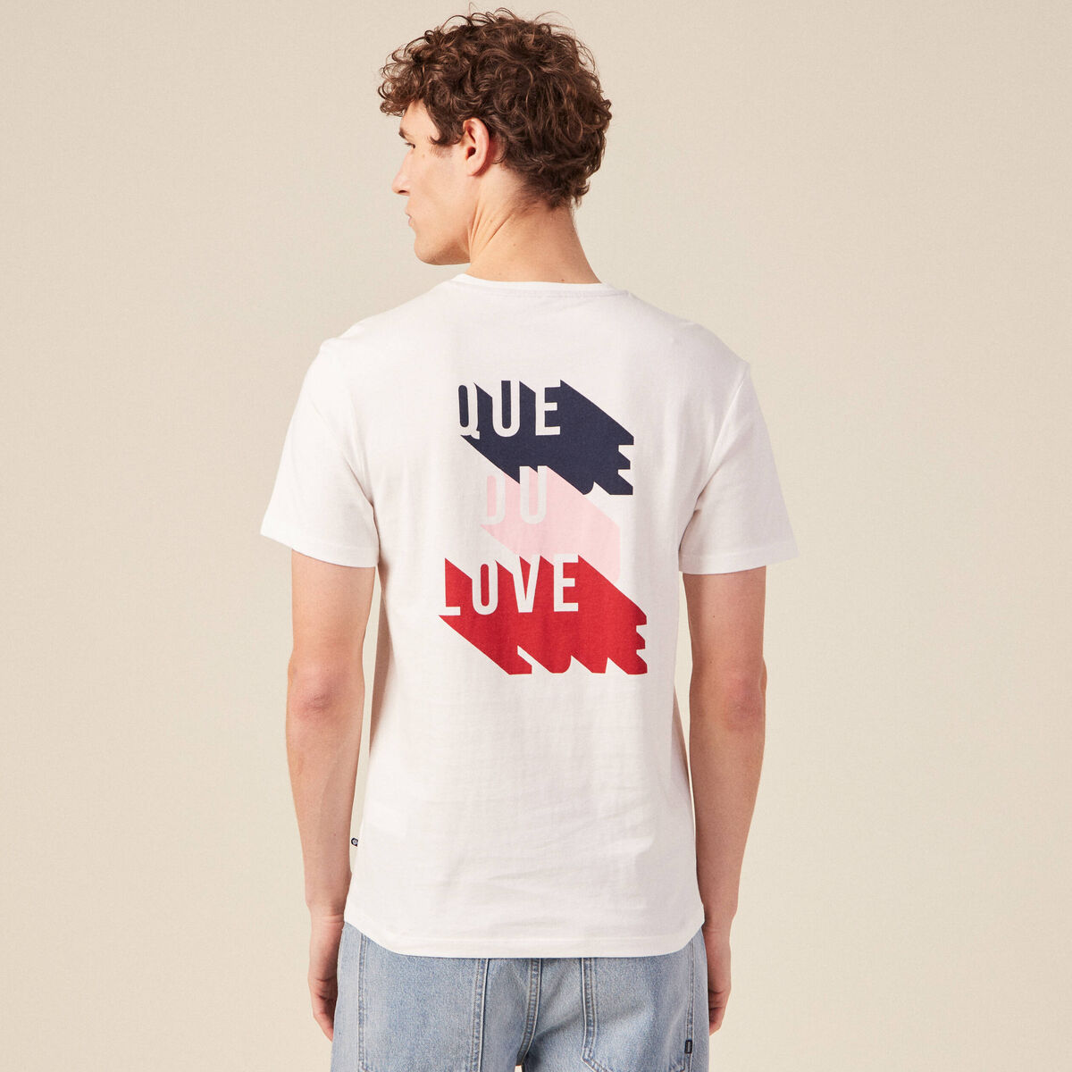 T-shirt manches courtes ecru homme
