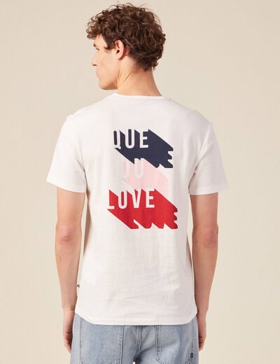 T-shirt manches courtes ecru homme