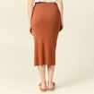 Jupe longue ajustée en tricot orange foncé femme