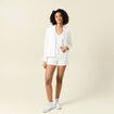 Veste esprit blazer fluide ecru femme