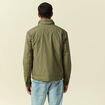 Blouson droit court &agrave; capuche vert kaki homme