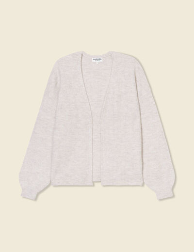 Gilet manches longues creme femme