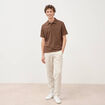 Polo manches courtes taupe homme