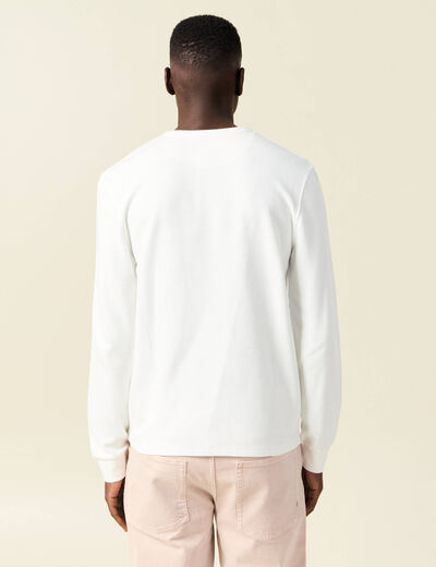T-shirt manches longues ecru homme