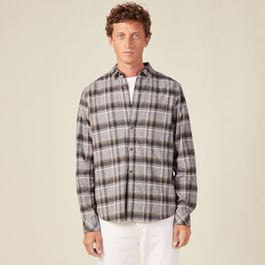 Chemise manches longues vert kaki homme