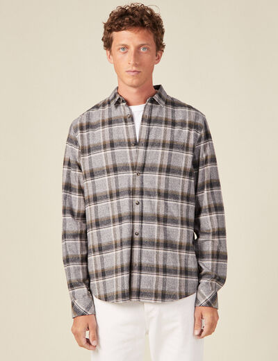Chemise manches longues vert kaki homme