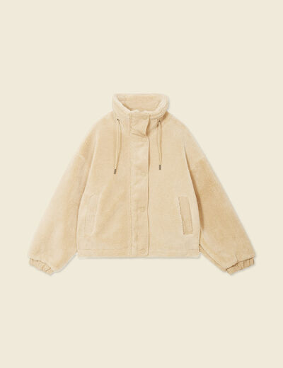 Blouson oversize sherpa creme femme