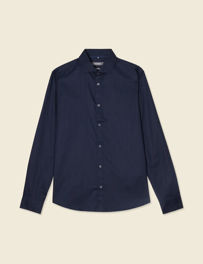Chemise manches longues bleu marine homme