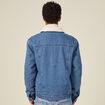 Veste droite en jean denim stone homme
