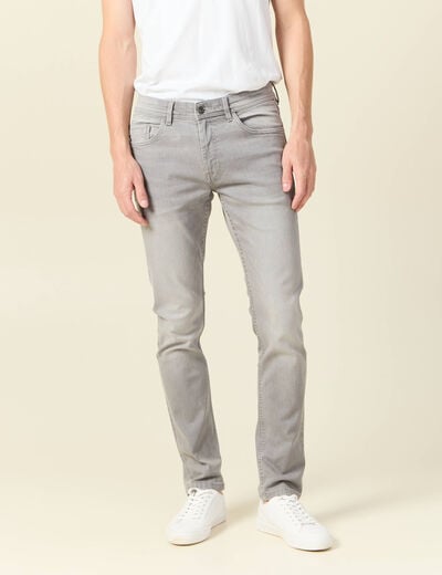 Jeans slim longueur 32 denim snow gris homme