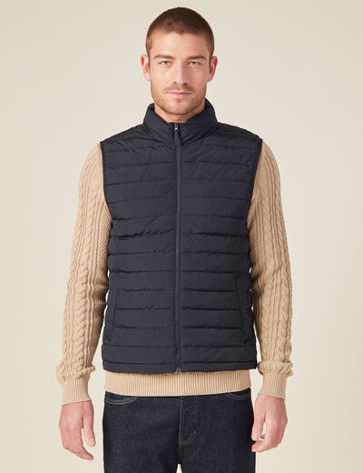 Doudoune droite sans manches bleu marine homme