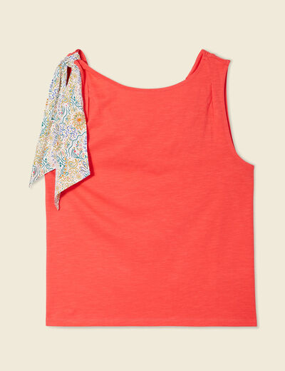 Débardeur sans manches rouge corail femme