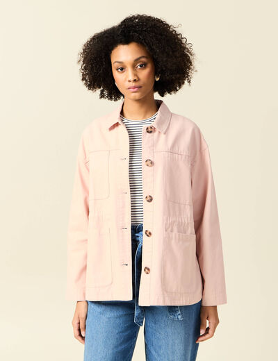 Surchemise oversize rose clair femme