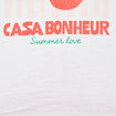T-shirt &agrave; motif en coton manches courtes blanc femme
