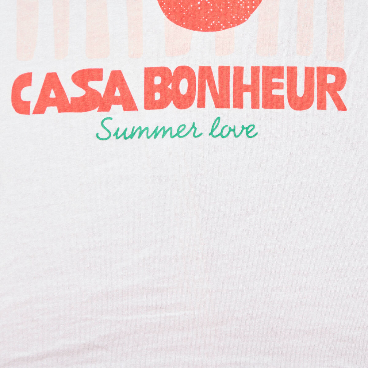 T-shirt &agrave; motif en coton manches courtes blanc femme