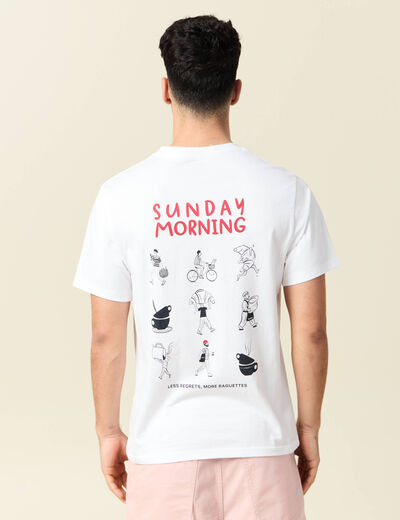 T-shirt manches courtes blanc homme