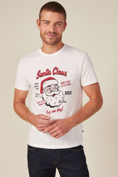 T-shirt manches courtes ecru homme