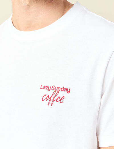 T-shirt manches courtes blanc homme