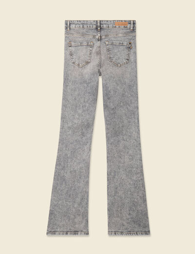 Jeans bootcut denim gris clair femme