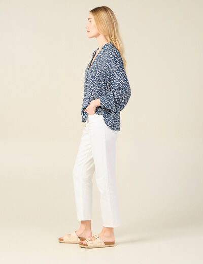 Blouse manches longues bleu marine femme
