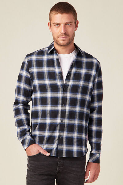 Chemise manches longues bleu electrique homme