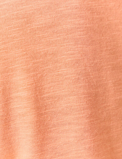 T-shirt manches courtes orange corail femme