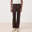 Pantalon coupe straight marron fonc&eacute; homme