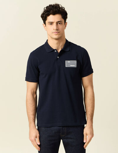 Polo manches courtes bleu marine homme