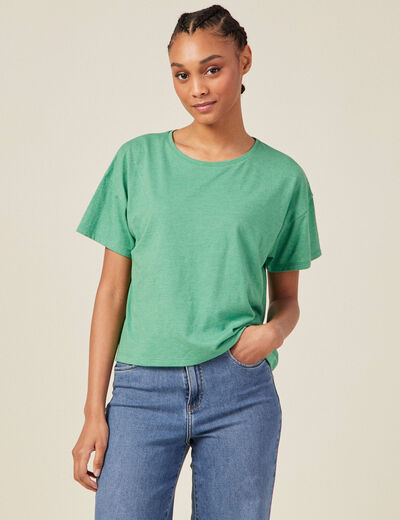 T-shirt manches courtes vert femme