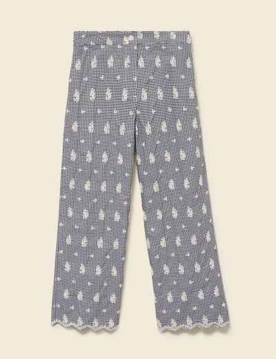 Pantalon loose longueur 3/4 en coton ecru femme