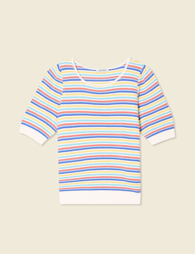 Pull manches courtes vert clair femme