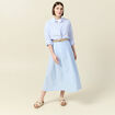 Jupe en coton taille standard bleu femme