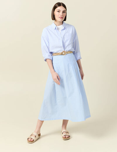 Jupe en coton taille standard bleu femme