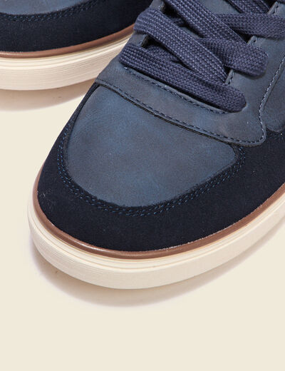 Baskets montantes à lacets bleu marine homme