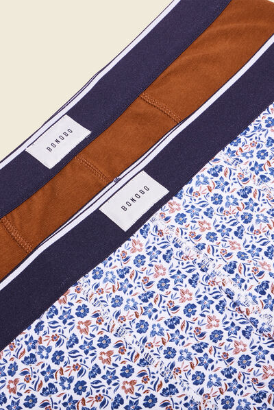 Lot 2 boxers marron cognac homme