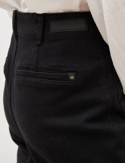 Jeans wide large taille haute denim noir femme