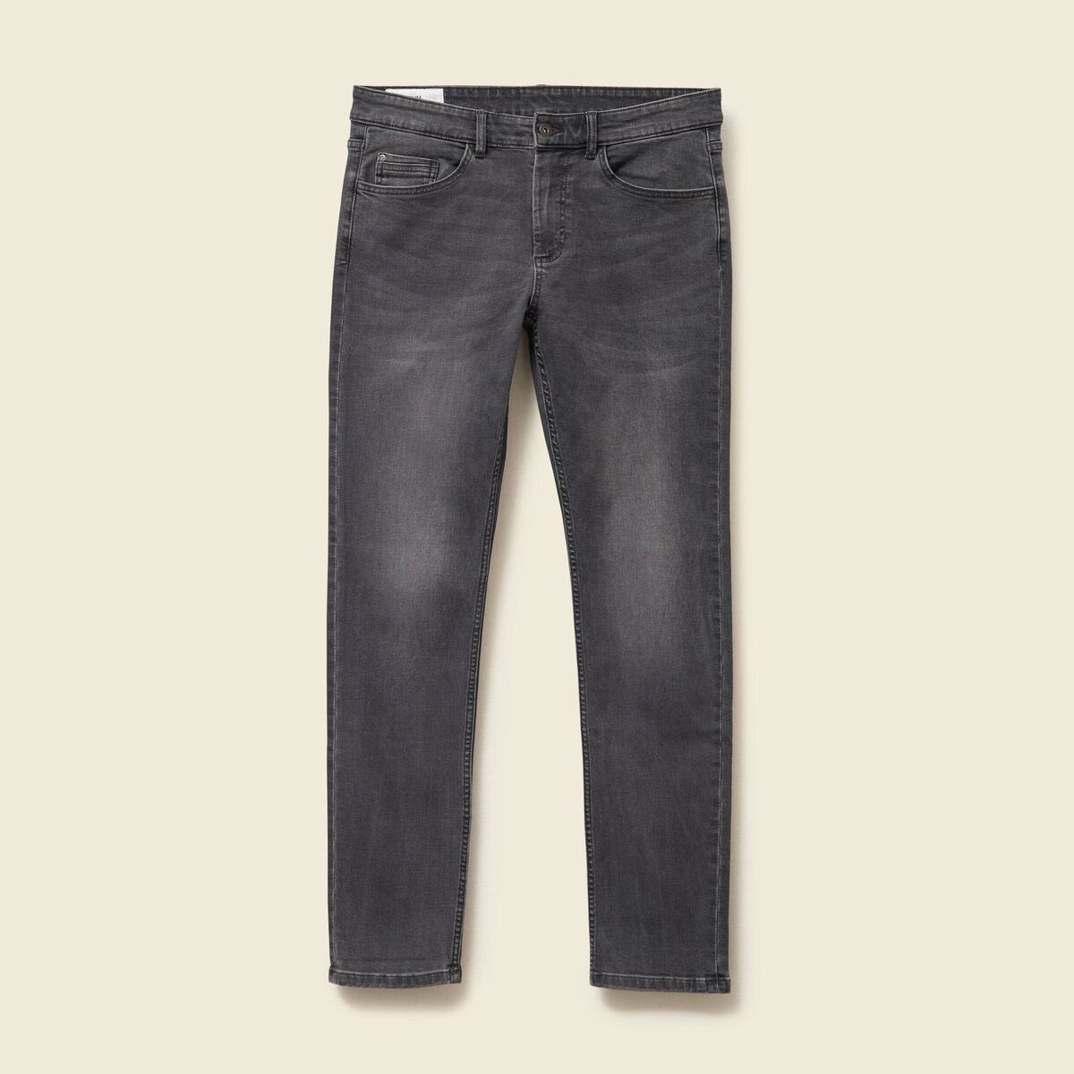 Jeans slim 5 poches denim gris homme