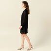 Robe droite manches longues noir femme