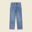 Jeans taille haute avec strass denim used femme