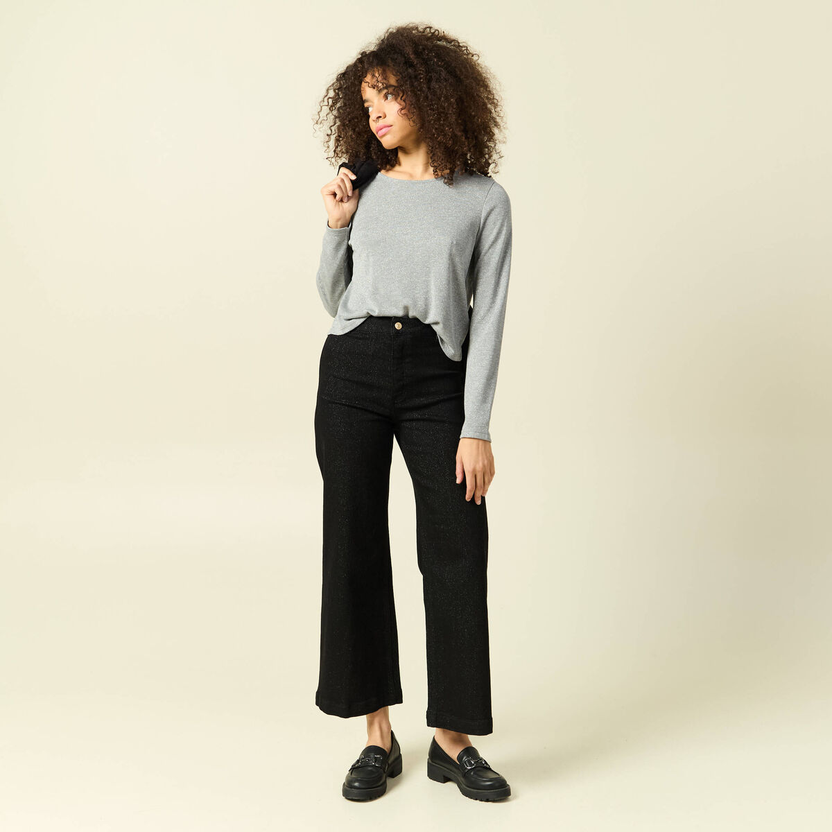 T-shirt manches longues gris femme